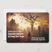 Custom Halloween-Party laden Friedhof ein Einladung (Vorderseite)