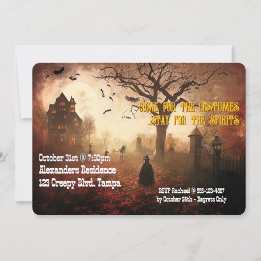 Custom Halloween-Party laden Friedhof ein Einladung (Vorderseite)