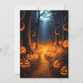Custom Halloween-Party Pumpkin Creepy Forest Einladung