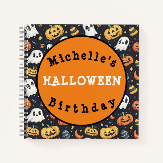 Custom Halloween-Party Pumpkin & Ghost Notebook Notizblock (Vorderseite)