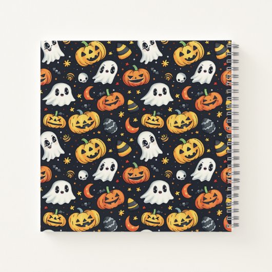 Custom Halloween-Party Pumpkin & Ghost Notebook Notizblock (Rückseite)