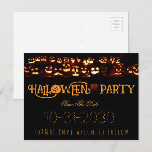 Custom Halloween-Party Save the Date Pumpkin Ankündigungspostkarte