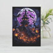 Custom Halloween-Party Skeletton Spuk House Einladung (Stehend Vorderseite)