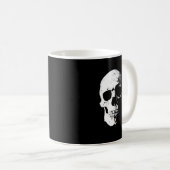 Custom Halloween-Party Skull Black & White Pop Kun Kaffeetasse (VorderseiteRechts)