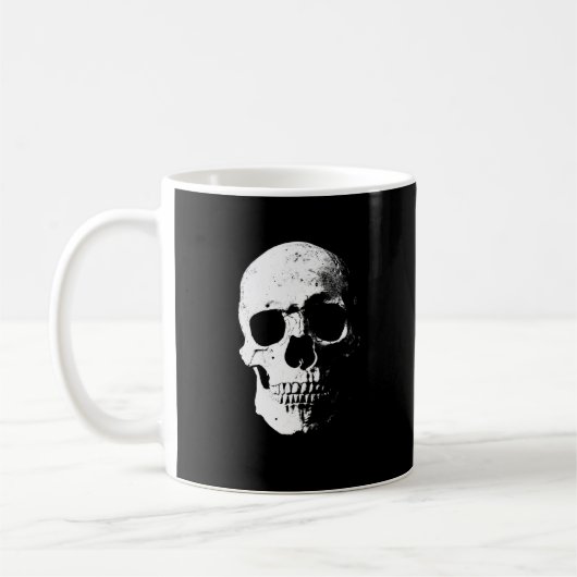 Custom Halloween-Party Skull Black & White Pop Kun Kaffeetasse (Links)
