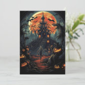 Custom Halloween-Party Zombie Spuk House Einladung (Stehend Vorderseite)