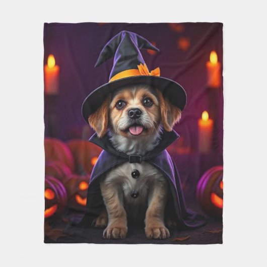 Custom Halloween Pet Blanket | Spooky & Cute Gift Fleecedecke (Vorderseite)