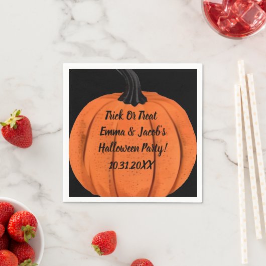 Custom Halloween Pumpkin Design Party Serviette (Beispiel)