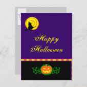 Custom Halloween Pumpkin Hexenkarte Postkarte (Vorne/Hinten)