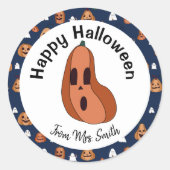 Custom Halloween Pumpkin Label Sticker (Vorderseite)