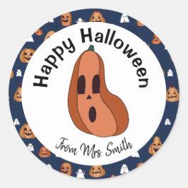 Custom Halloween Pumpkin Label Sticker