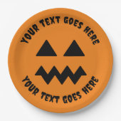 Custom Halloween Pumpkin Orange Paper Plate - Text Pappteller (Vorderseite)