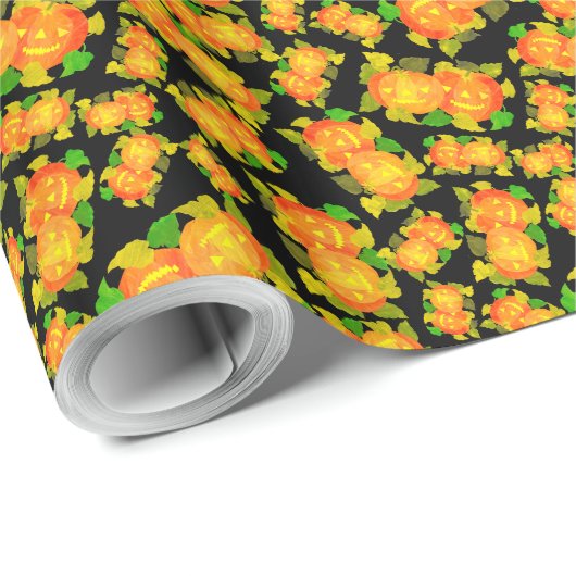 Custom Halloween Pumpkins Giftpackung: Orange, Sch Geschenkpapier (Rolleneckpunkt)