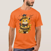 Custom Halloween Ramen Tabby Cat Matching T-Shirt (Vorderseite)