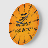 Custom Halloween Skelettuhr Große Wanduhr (Winkel)