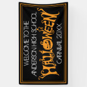 Custom Halloween Spuk House Carnival Black Banner (Vertikal)