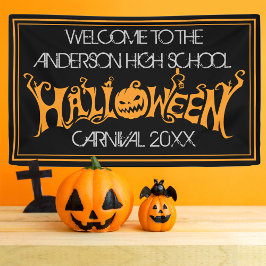 Custom Halloween Spuk House Carnival Black Banner