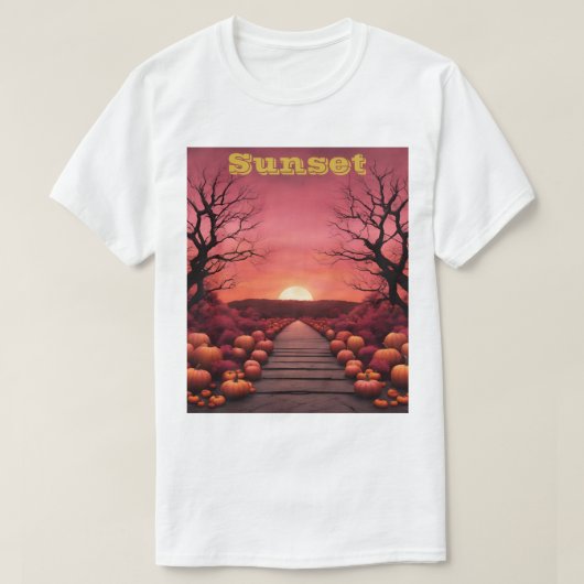 Custom Halloween Sunset T - Shirt (Design vorne)
