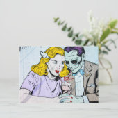 Custom Halloween Themed Wedding Invitation Einladung (Stehend Vorderseite)