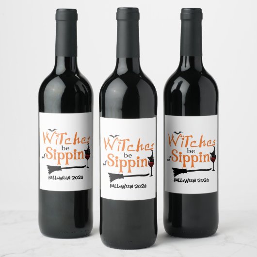 Custom Halloween Themed Wine Bottle Label Set Weinetikett (Flaschen)