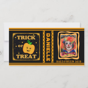 Custom Halloween Trick / Leckerei Pumpkin Foto Car Feiertagskarte