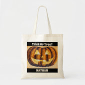 Custom Halloween Trick oder Treat Pumpkin Tote Bag Tragetasche (Vorne)