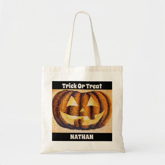 Custom Halloween Trick oder Treat Pumpkin Tote Bag Tragetasche (Vorne)