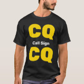 Custom Ham Radio Shirt Gold CQ Light Grau Call (Vorderseite)