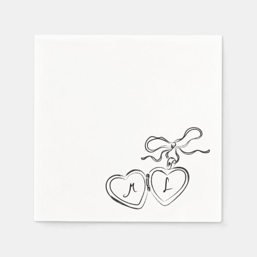 Custom Hand Drawing Wedding Napkins Klasse Serviette (Vorderseite)