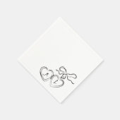 Custom Hand Drawing Wedding Napkins Klasse Serviette (Ecke)