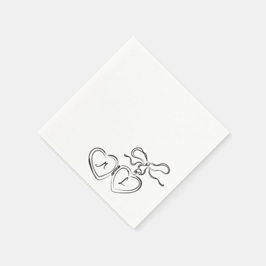 Custom Hand Drawing Wedding Napkins Klasse Serviette (Ecke)