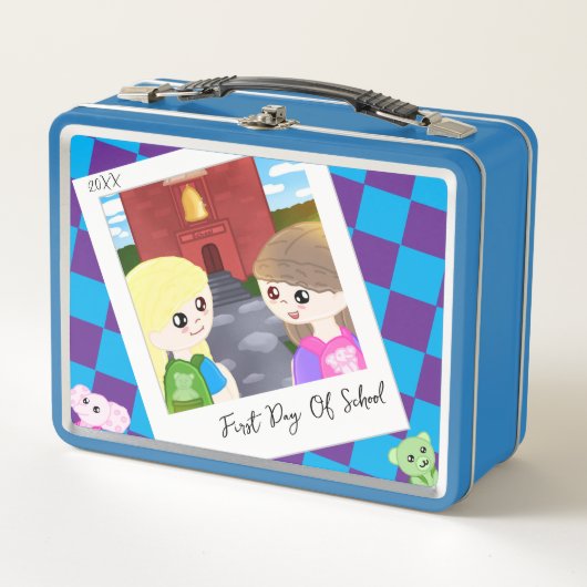 Custom Hand Drawn Back To School Designed Lunchbox (Vorderseite)