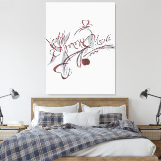 custom hand-drawn calligraphy art leinwanddruck