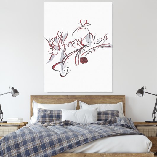 custom hand-drawn calligraphy art leinwanddruck (Insitu (Schlafzimmer))