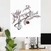 custom hand-drawn calligraphy art poster (Heimbüro)