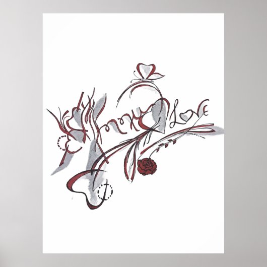  custom hand-drawn calligraphy art poster (Vorne)