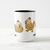 Custom Hand Drawn Chickens Farm Life Hens Coffee Tasse (Zentrum)