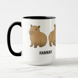 Custom Hand Drawn Cute Capybara Coffee Tasse