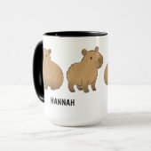 Custom Hand Drawn Cute Capybara Coffee Tasse (Vorderseite Links)
