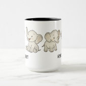 Custom Hand Drawn Cute Elephant Coffee Tasse (Zentrum)