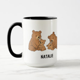 Custom Hand Drawn Cute Mama Bear Best Mom Ever Tasse