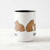 Custom Hand Drawn Cute Mama Bear Best Mom Ever Tasse (Zentrum)