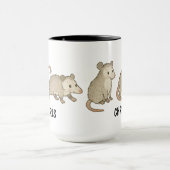 Custom Hand Drawn Cute Opossum Coffee Tasse (Zentrum)