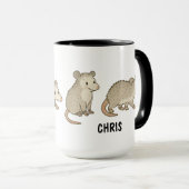Custom Hand Drawn Cute Opossum Coffee Tasse (VorderseiteRechts)