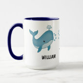 Custom Hand Drawn Cute Whale Coffee Mug Tasse (Links)