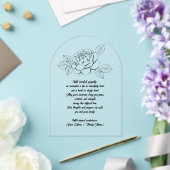 Custom Hand Drawn Flower Sympathy Acrylic Card Acryleinladungen (Insitu (Hochzeit))