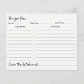 Custom Hand Drawn Kitchen Utensils Recipe Card (Vorderseite)