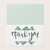 Custom Hand Letted Eucalyptus Wedding Danke Yous (Außenseite Aufgefaltet)