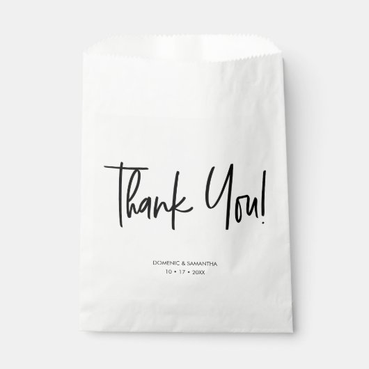 Custom Handlettering Chic Vielen Dank Script Weddi Geschenktütchen (Vorderseite)