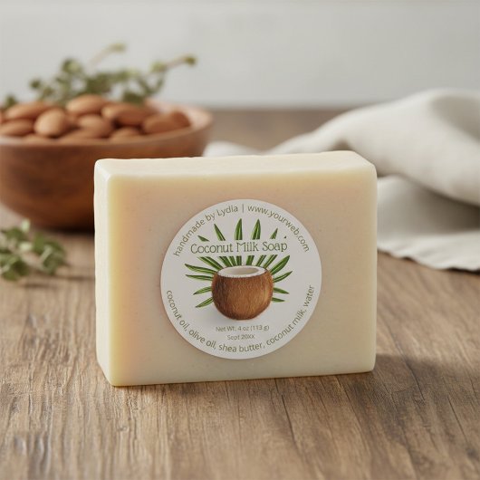 Custom Handmade Coconut Soap Business Label Runder Aufkleber
